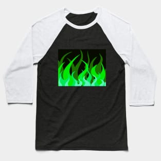 Green Flames Baseball T-Shirt